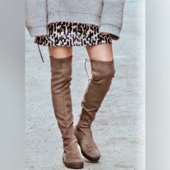 Stuart Weitzman  PLAYTIME Over The Knee Boot Thigh High Brown Suede - Picture 2 of 8
